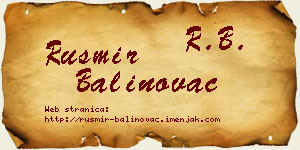 Rusmir Balinovac vizit kartica
